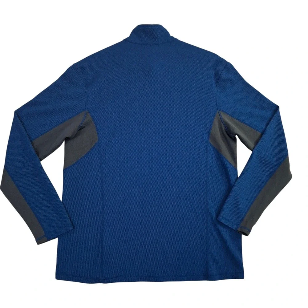 Nike ACG Dri-FIT Mens XL Blue Grey Quarter Zip Pullover Waffle Knit Top